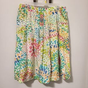 Madison Hill Watercolor Floral Pleated Skirt Sz 10